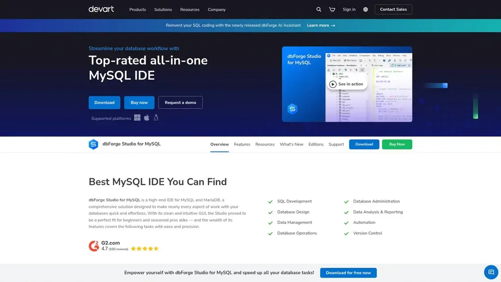 dbForge Studio for MySQL screenshot